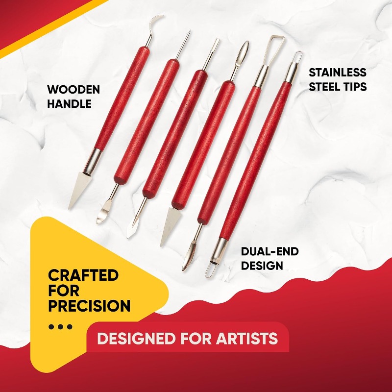 Wood Chisel Set - Conjunto de 6 ferramentas para modelar